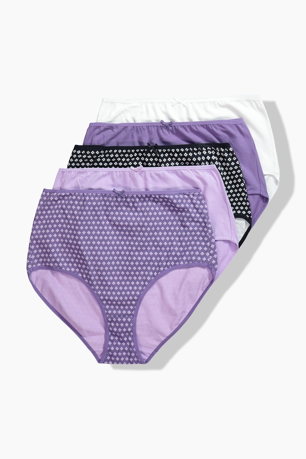 Maxi-slips, set van 5, minimalistisch patroon/kleur