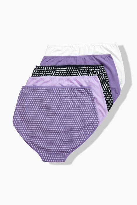 Maxi-slips, set van 5, minimalistisch patroon/kleur