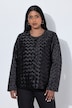 Satin-Jacke, Flecht-Design, A-Linie, Langarm