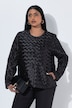 Satin-Jacke, Flecht-Design, A-Linie, Langarm
