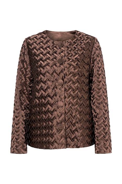 Satin-Jacke, Flecht-Design, A-Linie, Langarm