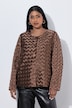 Satin-Jacke, Flecht-Design, A-Linie, Langarm