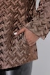 Satin-Jacke, Flecht-Design, A-Linie, Langarm