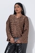 Satin-Jacke, Flecht-Design, A-Linie, Langarm