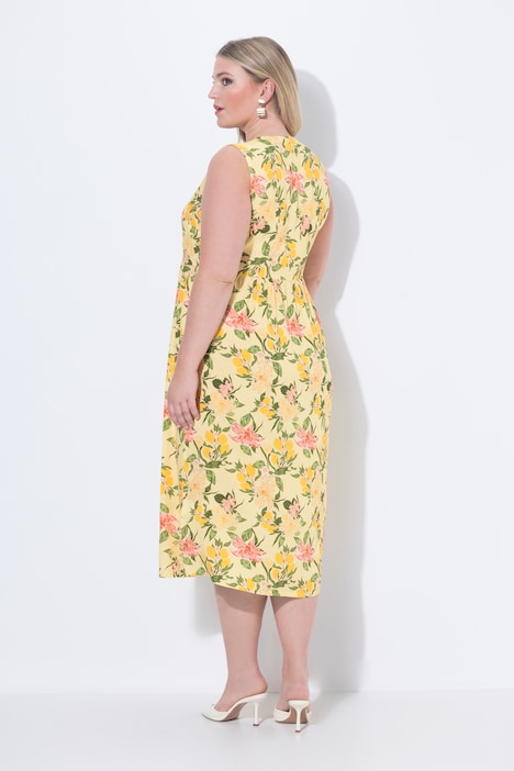 Country Lemon Print Sleeveless Dress