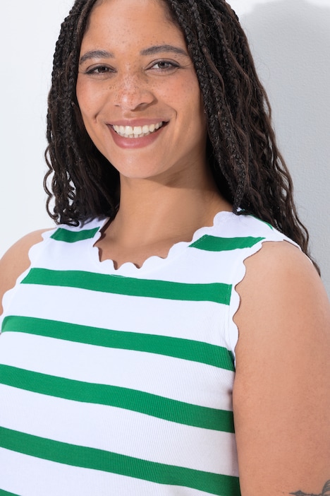 Ripptop, Slim Fit, Streifen, Rundhals