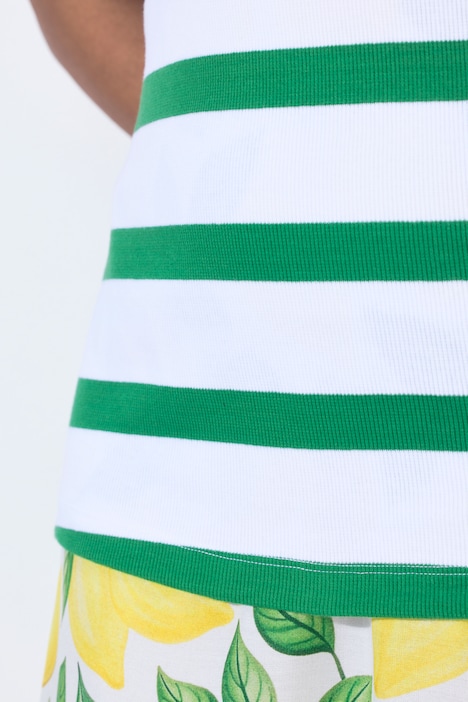 Ripptop, Slim Fit, Streifen, Rundhals