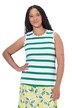 Scalloped Trim Striped Tank