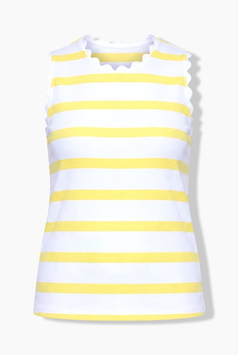 Ripptop, Slim Fit, Streifen, Rundhals