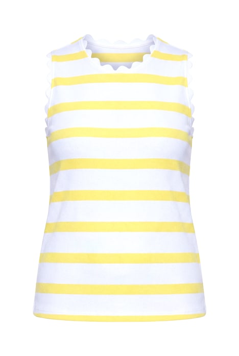 Scalloped Trim Striped Tank