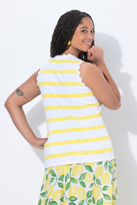 Ripptop, Slim Fit, Streifen, Rundhals