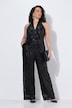 Jumpsuit, Pailletten, Neckholder, V-Ausschnitt, ärmellos