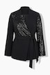 Blazer, Pailletten, Reverskragen, Wickeloptik, Langarm