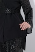 Blazer, Pailletten, Reverskragen, Wickeloptik, Langarm