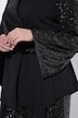 Blazer, Pailletten, Reverskragen, Wickeloptik, Langarm