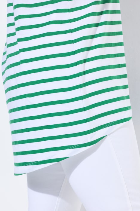 Striped Lemon Motif Short Sleeve Tunic Tee