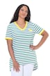 Striped Lemon Motif Short Sleeve Tunic Tee