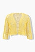 Strickjacke, oversized, offene Jacke, Lochstrick, 3/4-Ärmel
