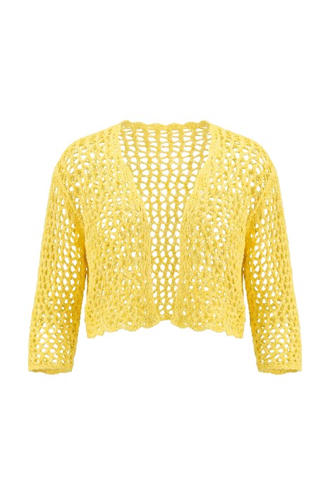 Openwork Knit 3/4 Sleeve Cardigan