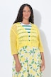 Strickjacke, oversized, offene Jacke, Lochstrick, 3/4-Ärmel