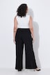 Jumpsuit, V-Ausschnitt, Brosche, weites Bein, ärmellos