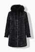 Shiny-Jacke, wasserabweisend, Kapuze, Teddyfleece