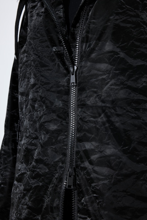 Shiny-Jacke, wasserabweisend, Kapuze, Teddyfleece