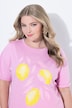 T-Shirt, Boxy Fit, Glitzersteinchen, Zitronen-Motiv