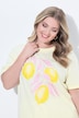 T-Shirt, Boxy Fit, Glitzersteinchen, Zitronen-Motiv