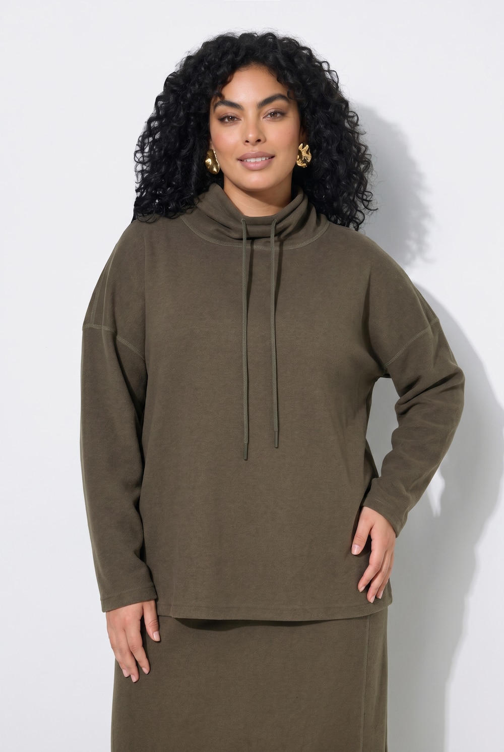Sweatshirt, oversized, ståkrave, lange ærmer