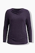 Skjorte, dekorative steiner, slim fit, drapert utringning, lange ermer