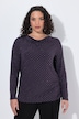 Skjorte, dekorative steiner, slim fit, drapert utringning, lange ermer
