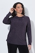 Skjorte, dekorative steiner, slim fit, drapert utringning, lange ermer