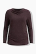 Skjorte, dekorative steiner, slim fit, drapert utringning, lange ermer