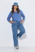 Wide-Leg-Jeans, vorverlegte Naht, Komfortbund