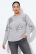 Trui, classic fit, bloemenborduursel, lange mouwen