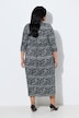 Wave Print 3/4 Sleeve Empire Waist Pocket Dress