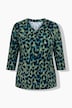 High-Contrast Leopard Print 3/4 Sleeve Tee