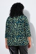 High-Contrast Leopard Print 3/4 Sleeve Tee