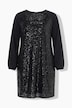Paillettenkleid, Rundhals, Raglan-Langarm