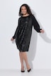 Paillettenkleid, Rundhals, Raglan-Langarm