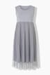 Midikleid, Plisseerock, A-Linie, Rundhalsausschnnitt
