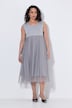 Midikleid, Plisseerock, A-Linie, Rundhalsausschnnitt