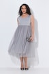 Midikleid, Plisseerock, A-Linie, Rundhalsausschnnitt