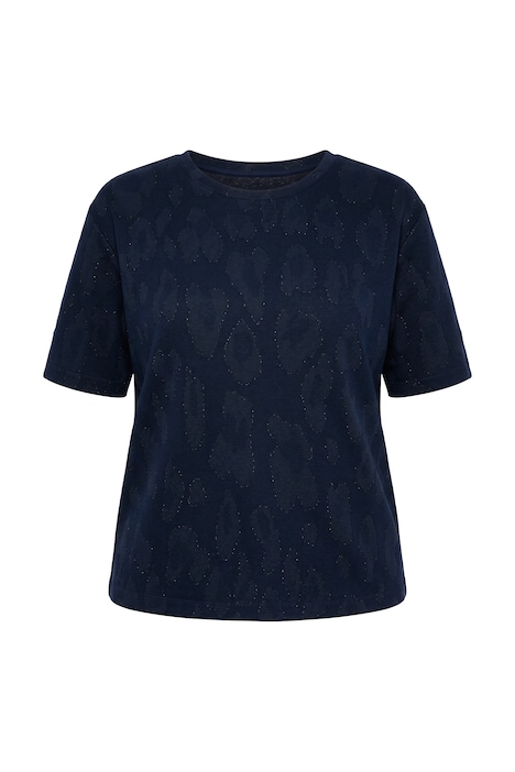 T-polo, leopardí vzor, kulatý výstřih, polo rukávy