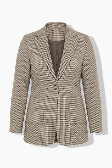 Blazer, Hahnentritt-Muster, Reverskragen, Langarm