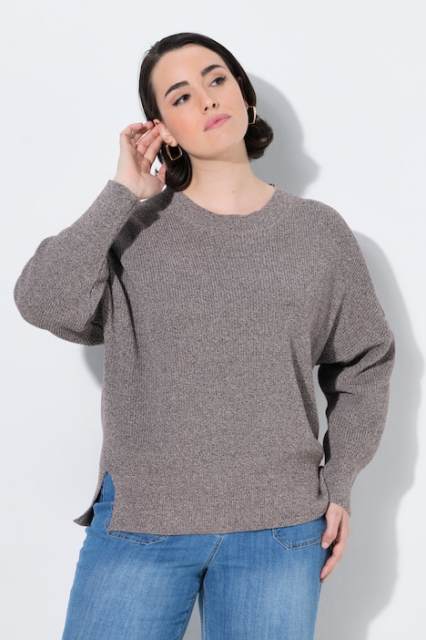 Pullover, meliert, Rundhalsausschnitt, Langarm