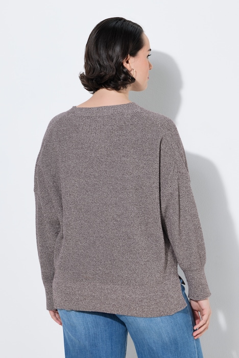 Pullover, meliert, Rundhalsausschnitt, Langarm