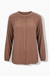 Bluse, gesmokter Rundhalsausschnitt, Langarm