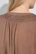 Bluse, gesmokter Rundhalsausschnitt, Langarm